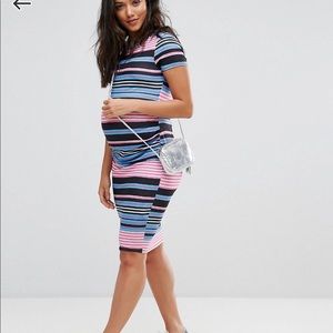 Maternity ASOS Striped Bodycon Dress